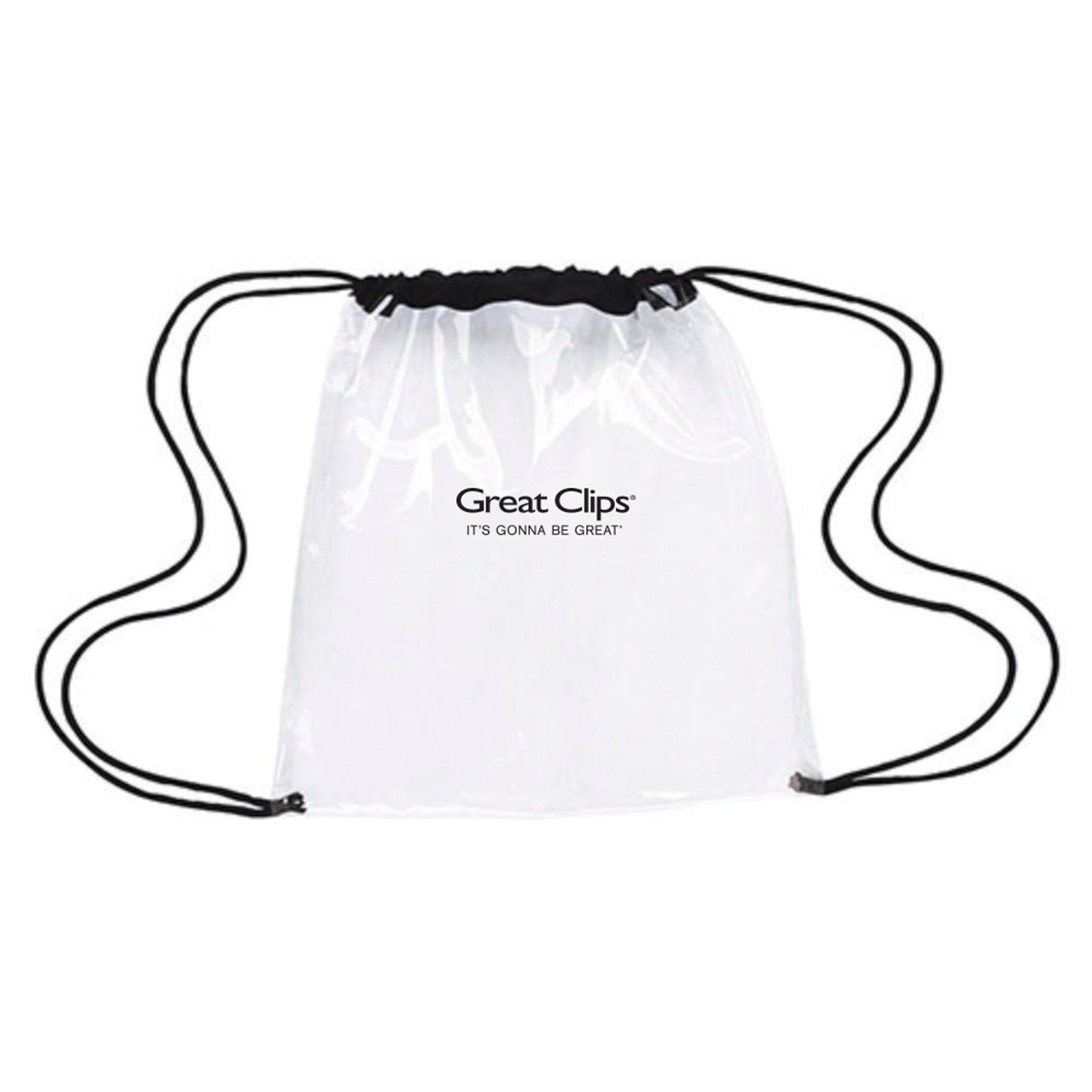 Clear Game Drawstring Backpack Clear/Black Salon Innovations